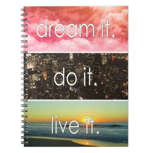 Caderno Espiral Sonhe Que Ele Faz Ao Vivo De Uma Cotação Motivacio