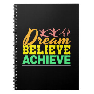 Caderno Espiral Sonho Acredite Citação - Ginástica Feminina