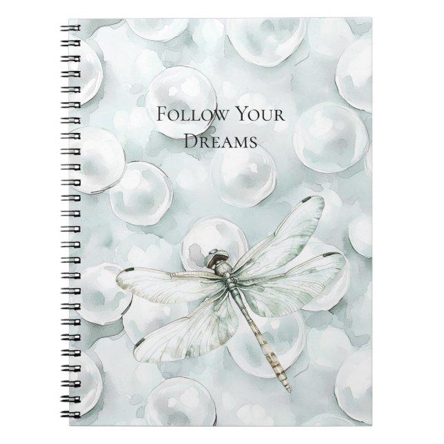 Caderno Espiral Sonho de Libélula Azul Chic (Frente)