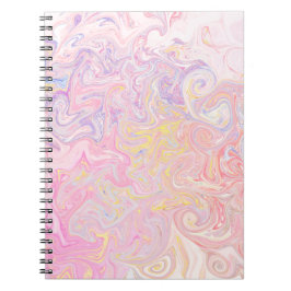 Caderno Espiral Sonho de Mármore Giratório em Pastel Suave Arte Ab