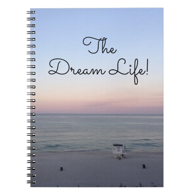 Caderno Espiral Sonho de Vida ao Nascer do Sol na Praia (Frente)
