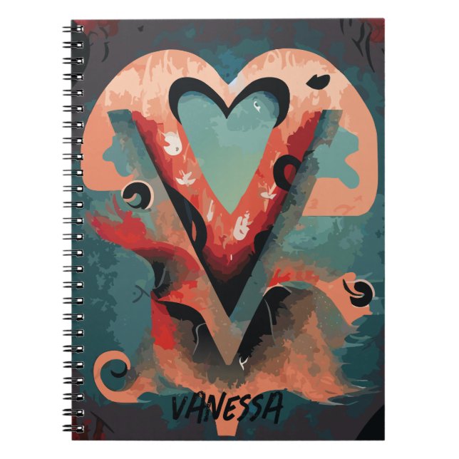 Caderno Espiral Sonho Fantástico e Letra V (Frente)