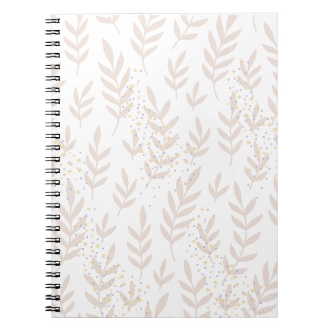 Caderno Espiral Sonho Floral Elegante: Delicado Padrão Folheto (Frente)