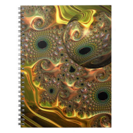 Caderno Espiral Sonho Fractal Ouro Líquido