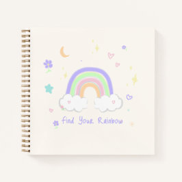 Caderno Espiral Sonhos Arco-Íris Pastel