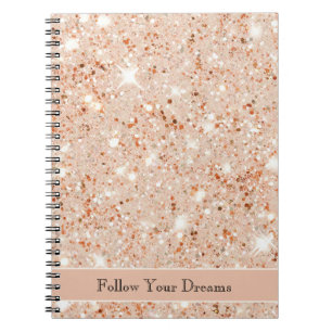 Caderno Espiral Sonhos Brilhantes de Pêssego Bonito