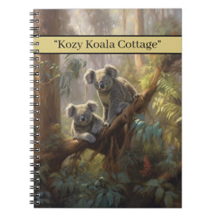 Caderno Espiral Sonhos da Floresta de Koala, personalizado