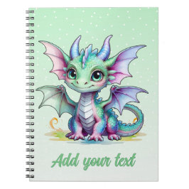 Caderno Espiral Sonhos de Dragão Minty – Diário Personalizado