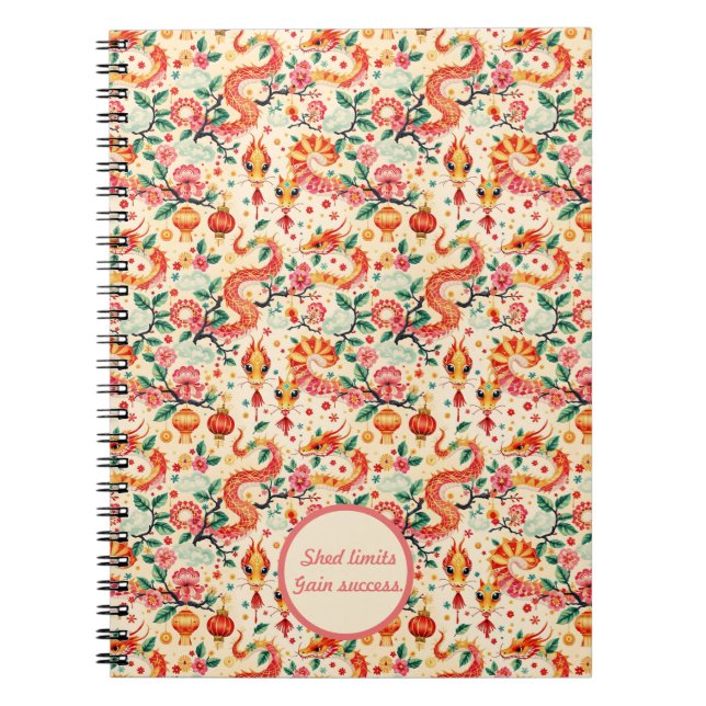 Caderno Espiral Sonhos de Serpente Ano Novo Chinês (Frente)