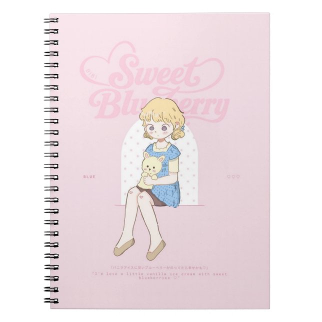 Caderno Espiral Sonhos Doces de Mirtilo ✩°｡ ⋆｡°✩ (Frente)