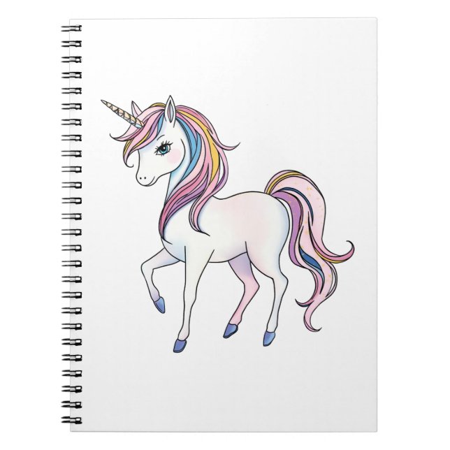 Caderno Espiral Sonhos Mágicos de Unicórnio - Design Fantástico e  (Frente)