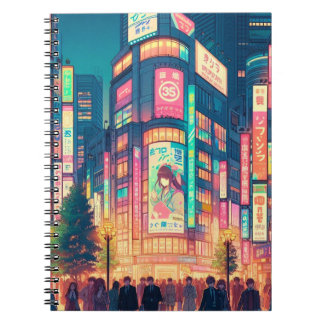 Caderno Espiral Sonhos Neon de Shibuya