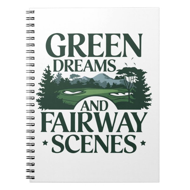 Caderno Espiral Sonhos Verdes, Trendência de Golfe (Frente)
