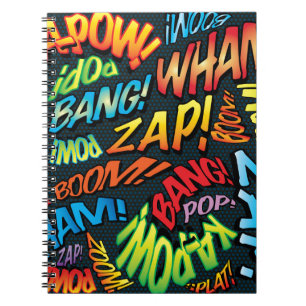Caderno Espiral Sons de Pop de Arte Retro Comic Book
