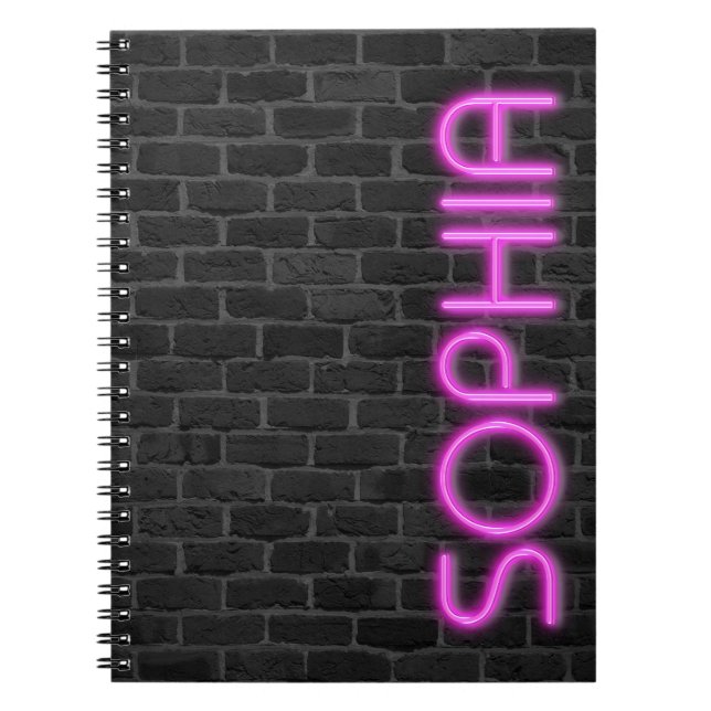 Caderno Espiral SOPHIA Nas Luzes De Neon PINK (Frente)