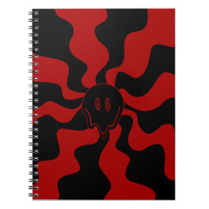 Caderno Espiral Sorriso Derreter Retro Vermelho e Preto