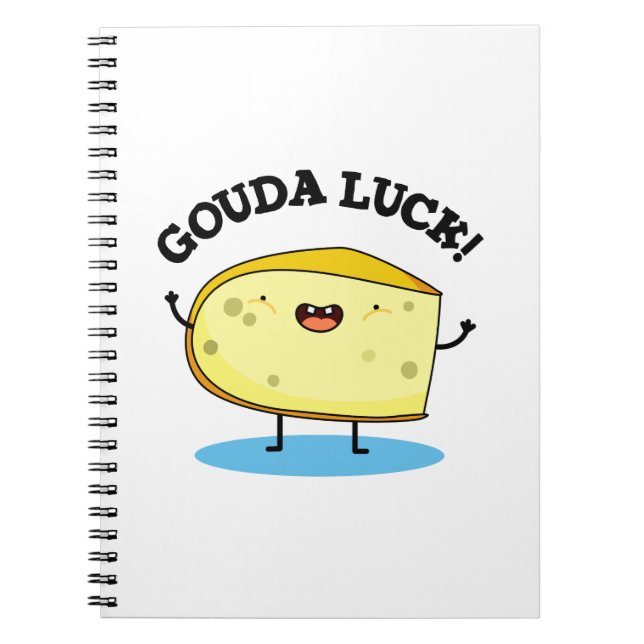 Caderno Espiral Sorte Gouda Piada de Queijo Engraçada  (Frente)