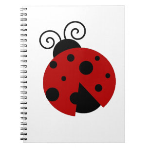 Caderno Espiral Sorte seja uma Joaninha Desenho Fofo de Inseto de