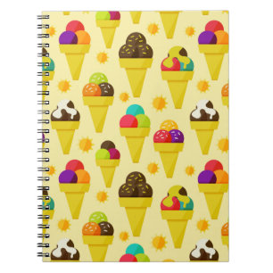 Caderno Espiral Sorvete Colorido de Cartoons Cones
