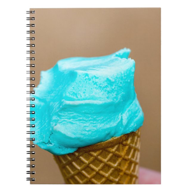 Caderno Espiral Sorvete com macro waffle (Frente)