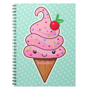 Caderno Espiral Sorvete - com nome -