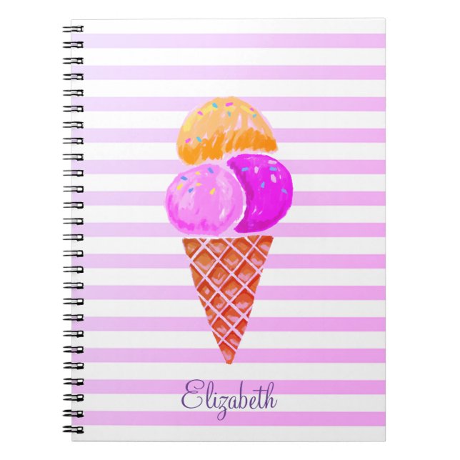 Caderno Espiral Sorvete de Aquarela, Strike (Frente)