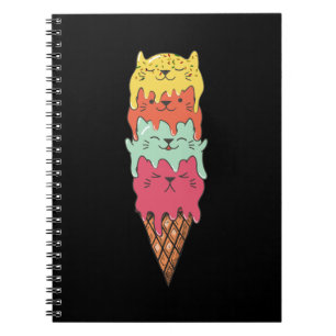 Caderno Espiral Sorvete de Gato   Kawaii Kittens