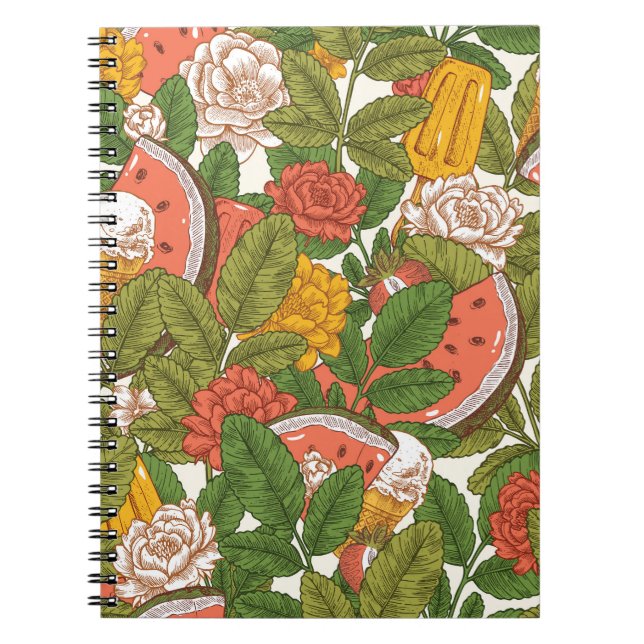 Caderno Espiral Sorvete de Melancia Picnic (Frente)