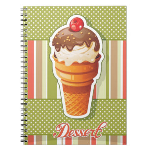 Caderno Espiral Sorvete do chocolate do vintage