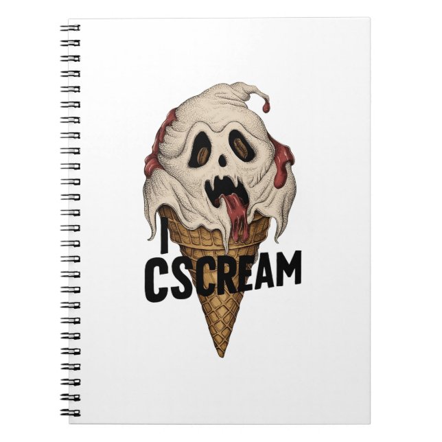 Caderno Espiral Sorvete fantasma fantasma "I CSCREAM" (Frente)
