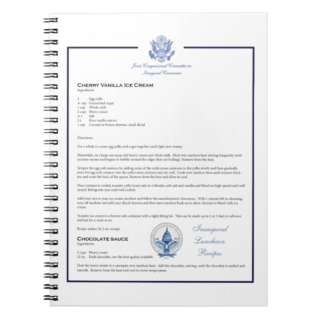 Caderno Espiral Sorvete inaugural de Luncheon de cereja de baunilh (Frente)