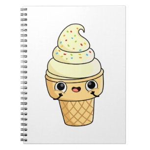 Caderno Espiral Sorvete Kawaii Cute Cone
