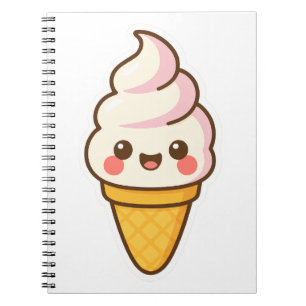 Caderno Espiral Sorvete Kawaii doce