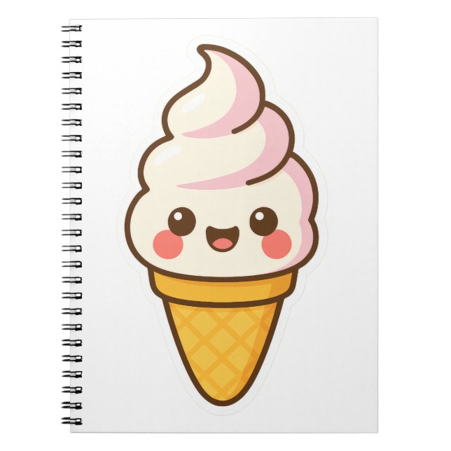 Caderno Espiral Sorvete Kawaii doce (Frente)