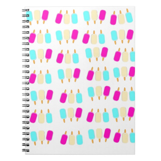 Caderno Espiral sorvete três cores (Frente)