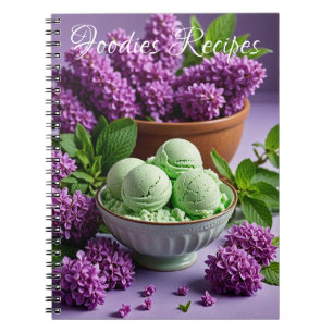Caderno Espiral Sorvete Verde com Receitas de Foodies de Flores de