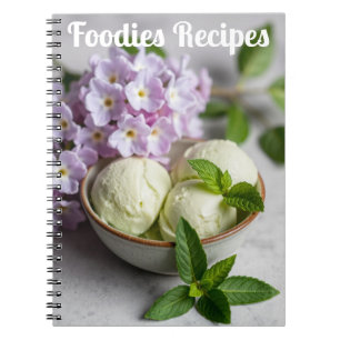 Caderno Espiral Sorvete Verde com Receitas de Foodies de Flores de