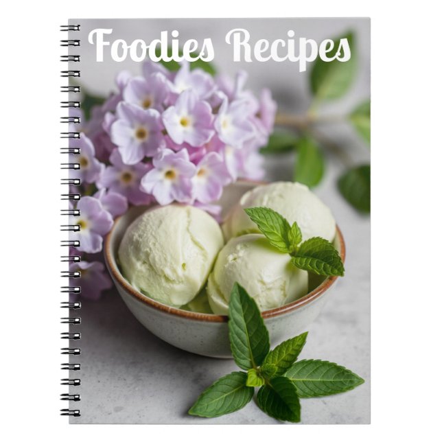 Caderno Espiral Sorvete Verde com Receitas de Foodies de Flores de (Frente)