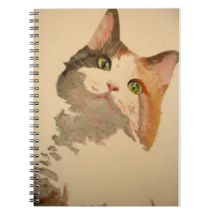 Caderno Espiral Sou All Ears. Retrato de Calico Cat