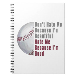Caderno Espiral Sou Bonita Estou Bem Beisebol