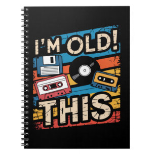 Caderno Espiral Sou Essa Velha Nostalgia de Música Retro Colorida