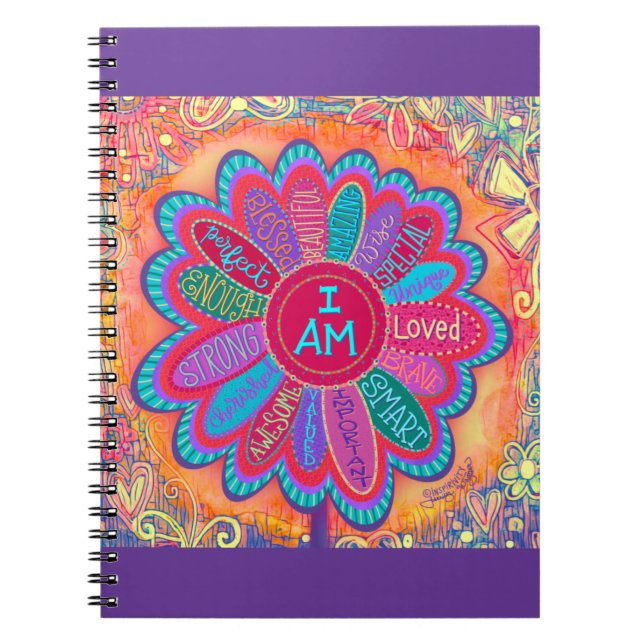 Caderno Espiral Sou Inspiradora Bonito Inspirivência Floral (Frente)