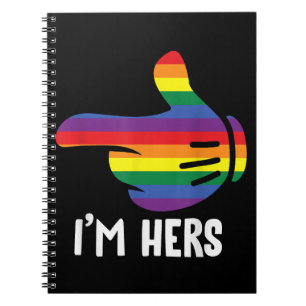 Caderno Espiral Sou o Casal Lésbica Arco-Íris Engraçado Orgulho LG