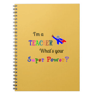 Caderno Espiral Sou professor. Qual é o seu super poder?