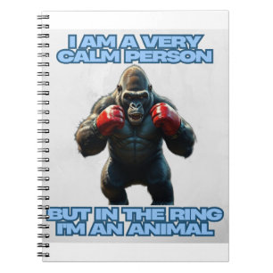Caderno Espiral Sou uma Pessoa Calma, mas no Anel sou um Animal