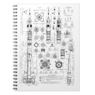 Caderno Espiral Soyuz Blueprint Negro