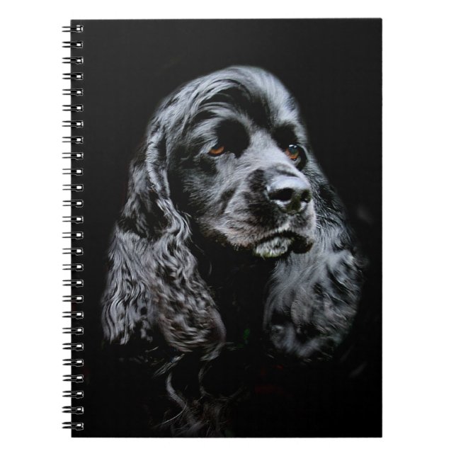 Caderno Espiral Spaniel de cocker preto (Frente)