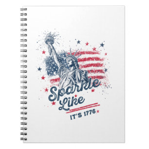 Caderno Espiral Sparkle Like It's 1776, Patriotic Design, American