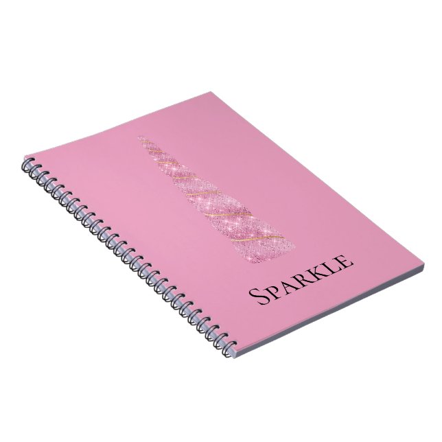 Caderno Espiral Sparkle Pink Dourado Glam Unicorn (Lado Direito)