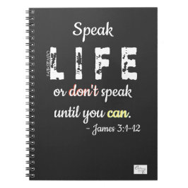 Caderno Espiral Speak Life or Don't Speak = Spiral Photo Notebook